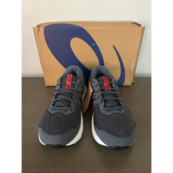 ASICS Gel Contend 7 Running Sneakers Grey Red Extra Wide - W Sz 9.5 / Mens 8 - Picture 10 of 10